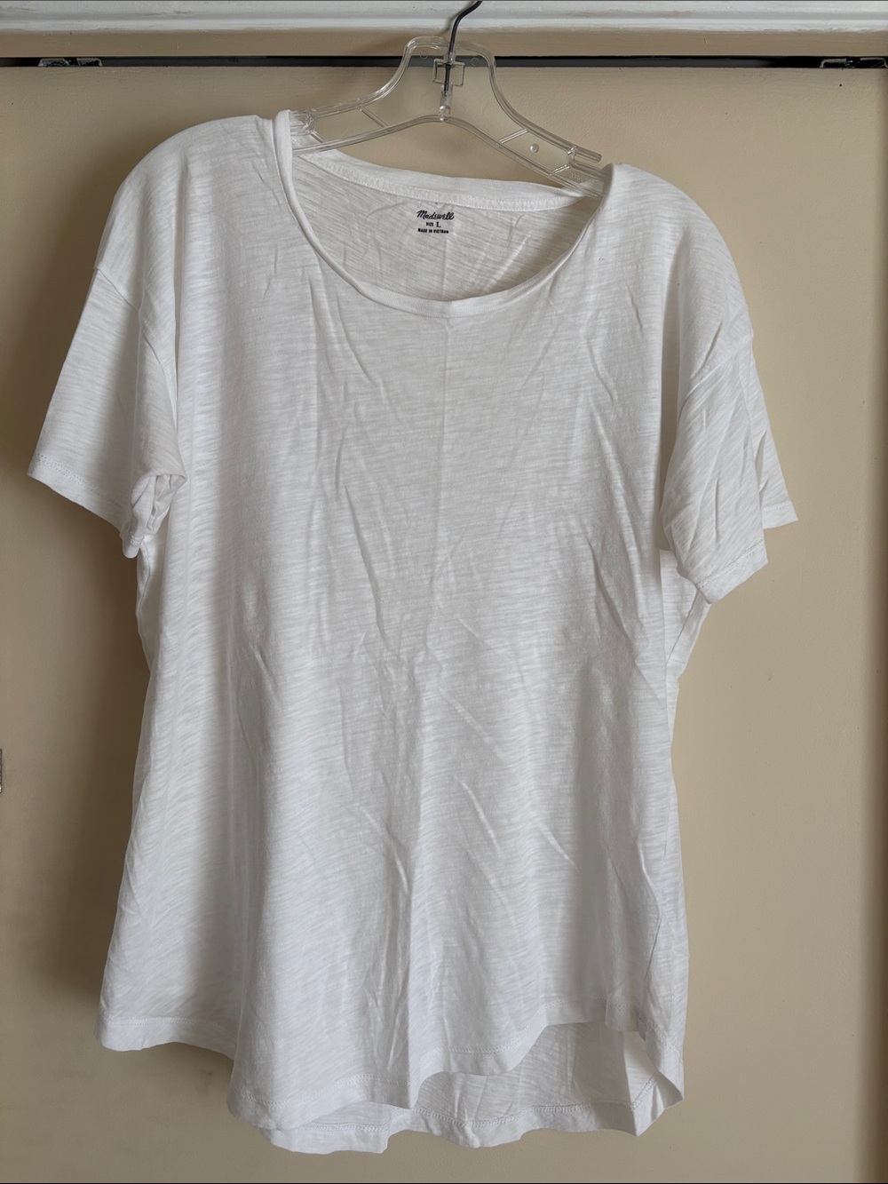 Madewell White Slub Crewneck Short Sleeve Tee